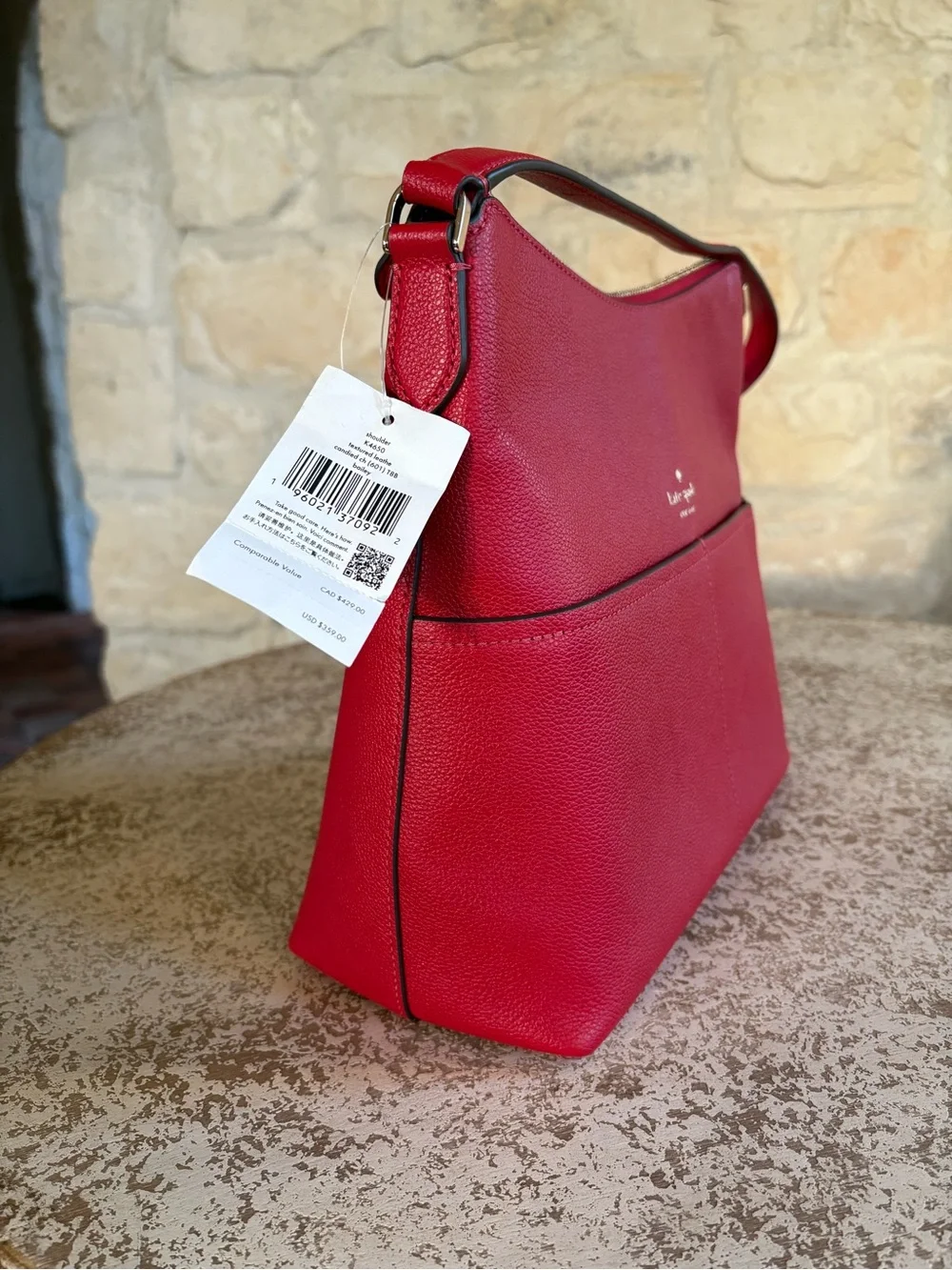 kate spade Red Pebbled Leather Shoulder Bag